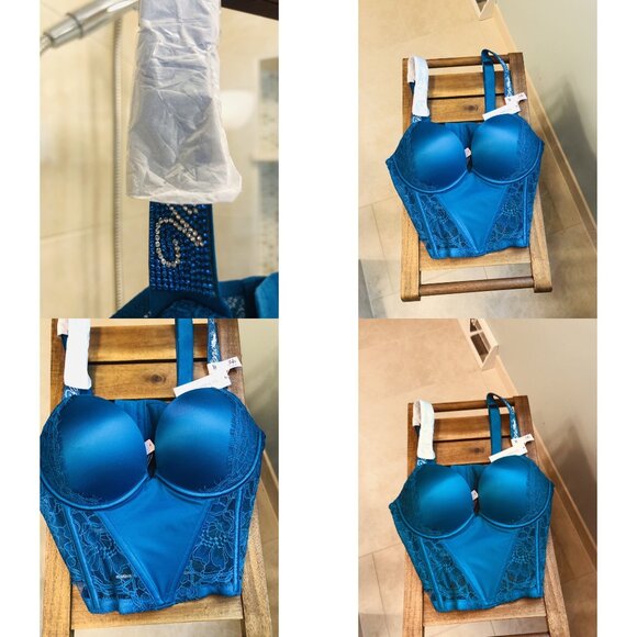Victoria's Secret Corset Lace Push-Up 34B Very Sexy Collection Blue NWT - Picture 11 of 11